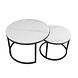Industrial Coffee Table set of 2 Travor White Industrial Coffee Table set of 2 Travor White