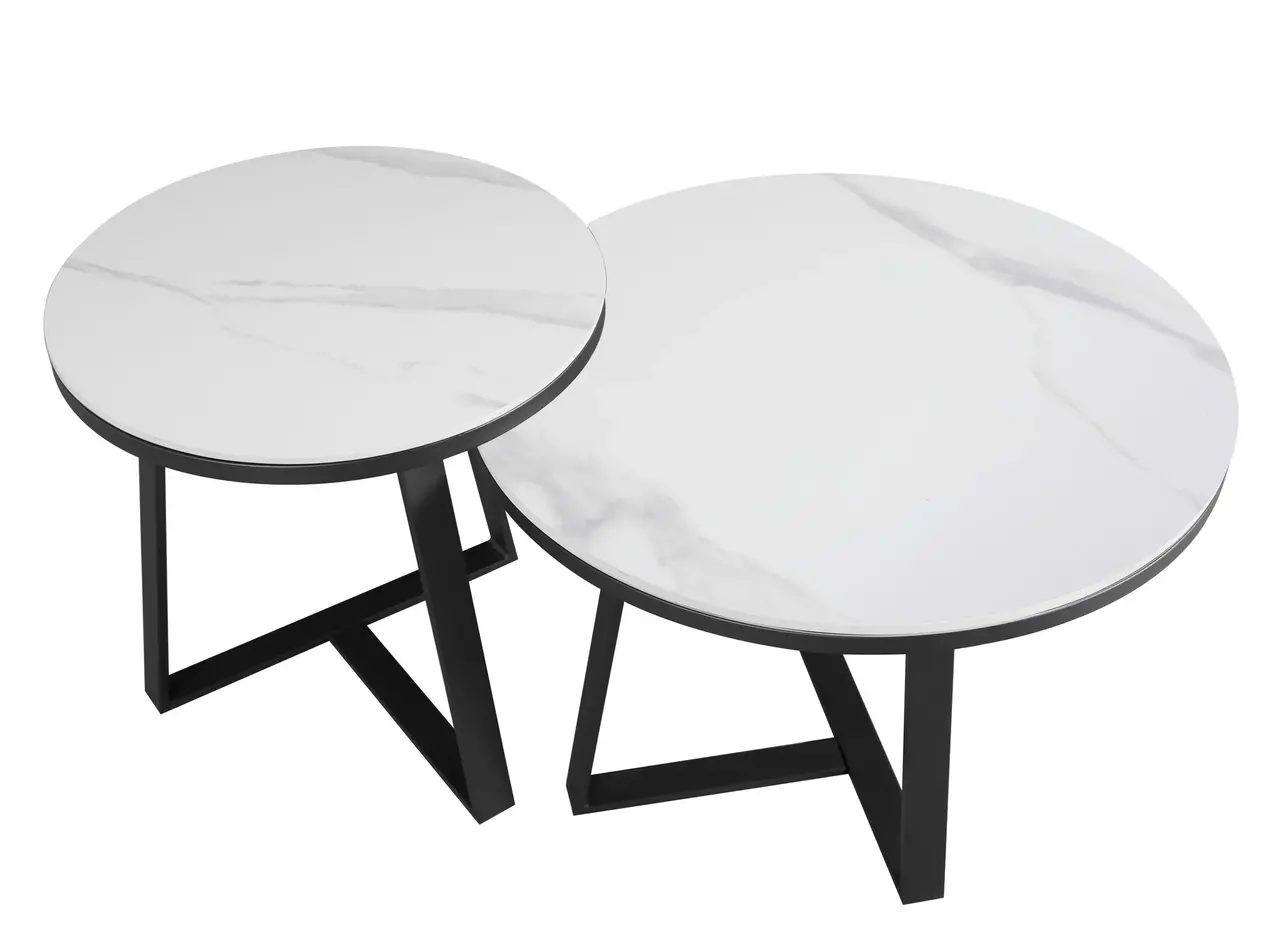 Industrial Coffee Table set of 2 Tanner White Furnwise