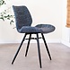 Industrial Dining Chair Beau Chenille Blue Industrial Dining Chair Beau Chenille Blue