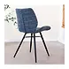 Industrial Dining Chair Beau Chenille Blue Industrial Dining Chair Beau Chenille Blue