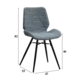 Industrial Dining Chair Beau Chenille Blue Industrial Dining Chair Beau Chenille Blue
