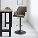 Modern Bar Stool Novan Dark Grey Chenille Modern Bar Stool Novan Dark Grey Chenille