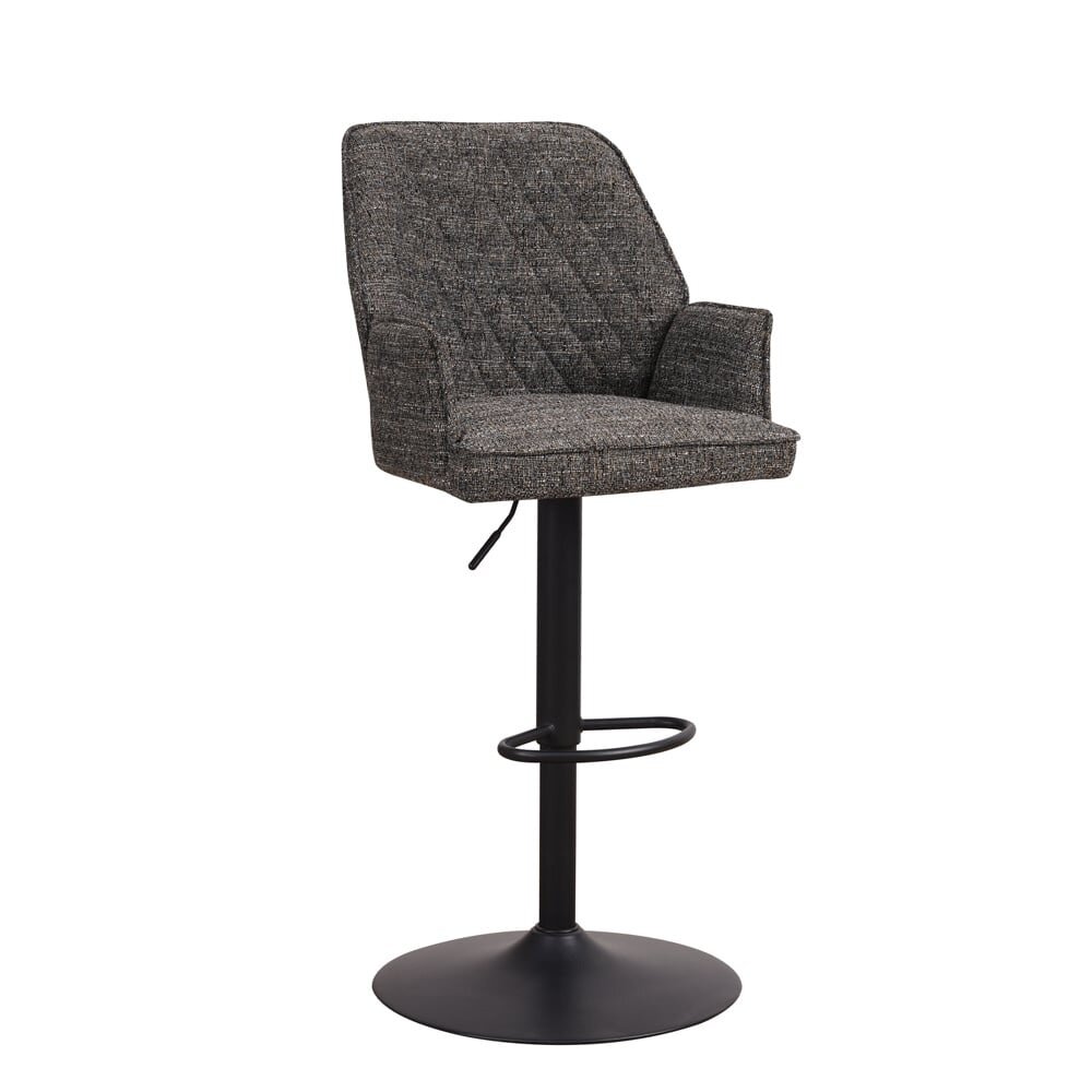 Modern Bar Stool Novan Dark Grey Chenille Furnwise