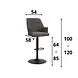 Modern Bar Stool Novan Dark Grey Chenille Modern Bar Stool Novan Dark Grey Chenille