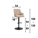 Modern Bar Stool Novan Beige Chenille Modern Bar Stool Novan Beige Chenille