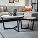 IIndustrial Coffee Table Brady set of 2 White Marble IIndustrial Coffee Table Brady set of 2 White Marble