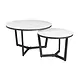 IIndustrial Coffee Table Brady set of 2 White Marble IIndustrial Coffee Table Brady set of 2 White Marble
