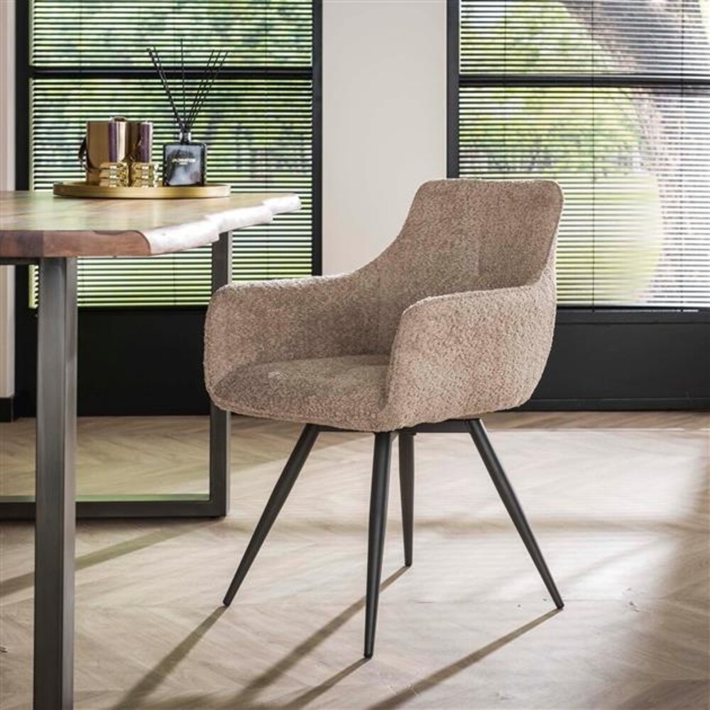 Industrial swivel Armchair Glide Beige Furnwise