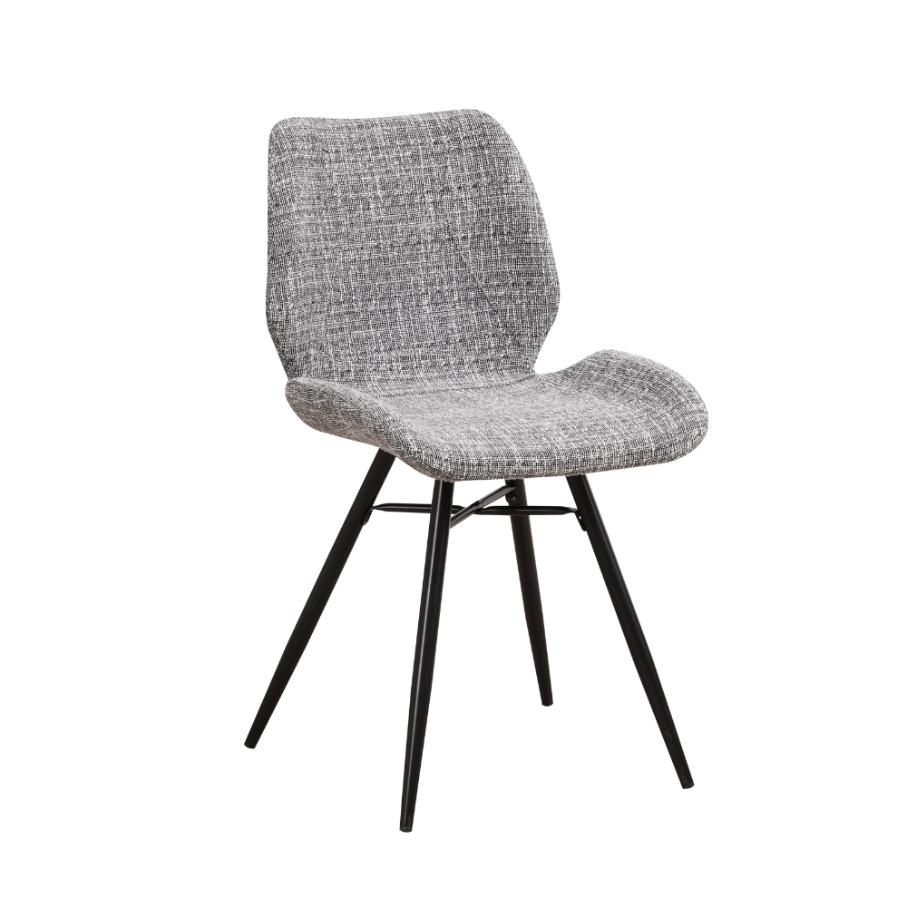Industrial Dining Chair Beau Chenille Grey Furnwise
