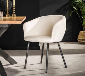 Industrial Armchair Forge Boucle White Furnwise