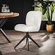 Industrial swivel Dining chair Twirl Boucle White Industrial swivel Dining chair Twirl Boucle White