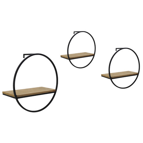 Round wood 2024 and metal shelf