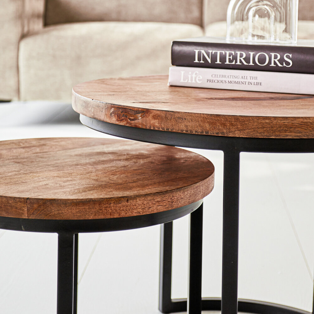 Industrial Coffee Table set of 2 Giro Furnwise