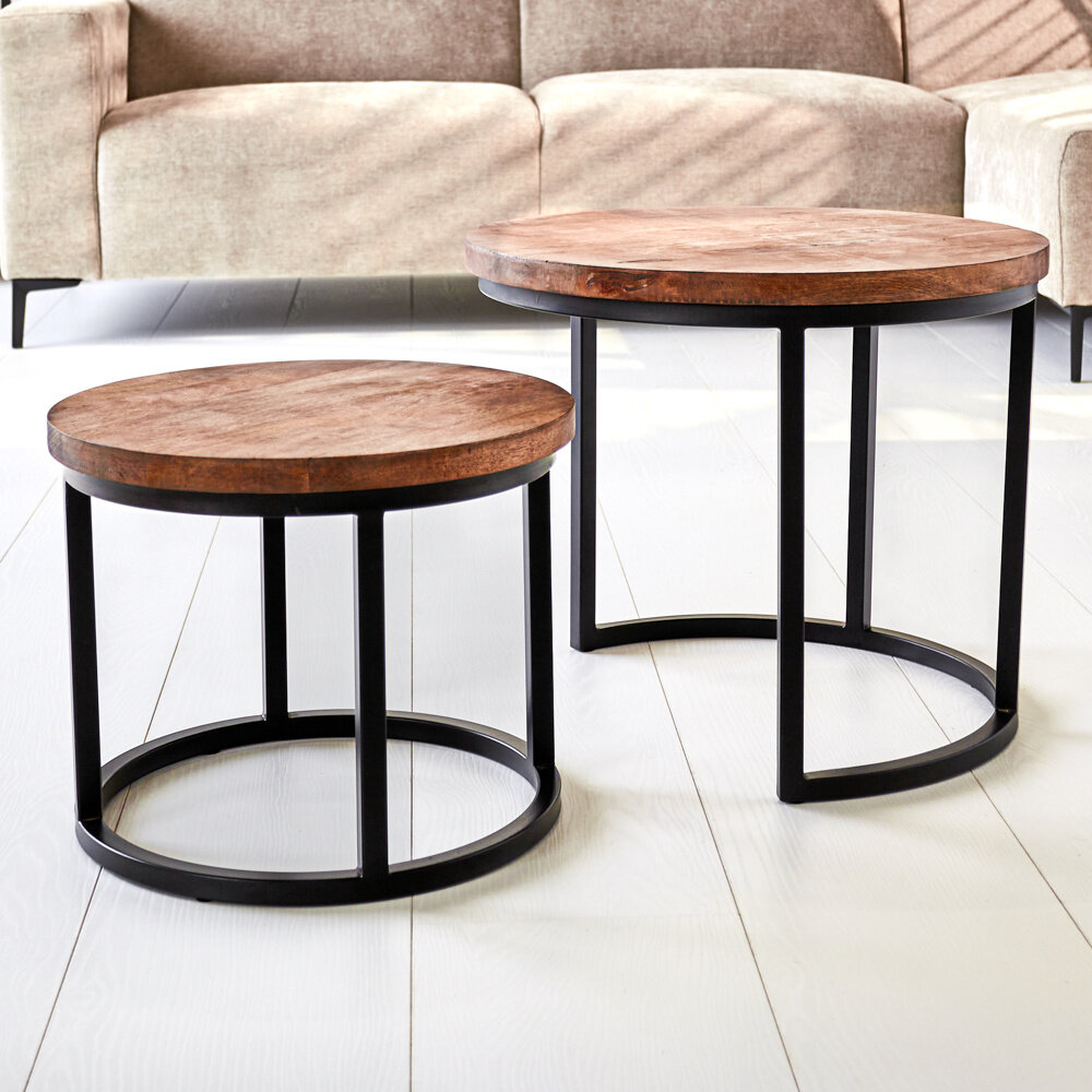 Industrial Coffee Table set of 2 Giro Furnwise