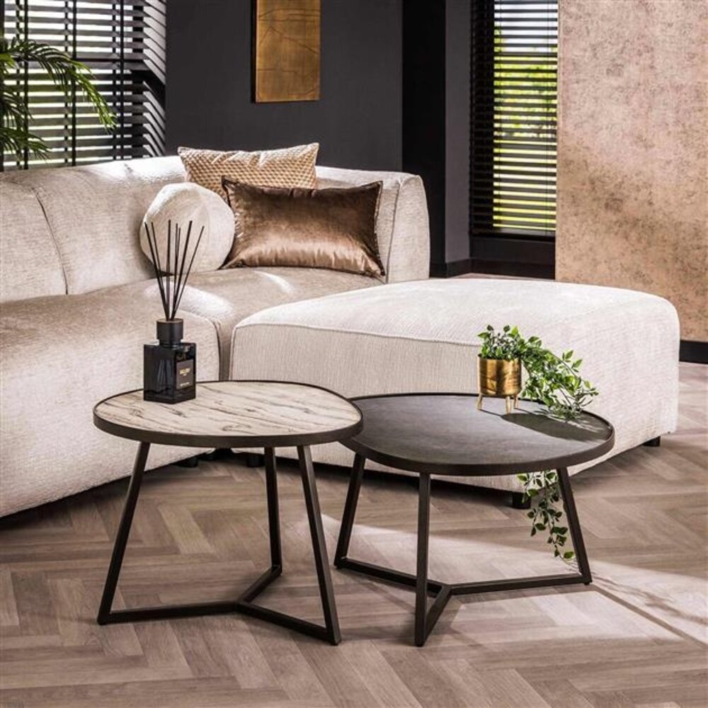 Coffee Table Slate Triangle set of 2