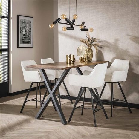 Boucle Bar Stool Bentley White