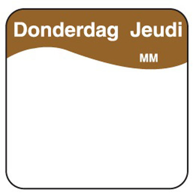 Daymark Vol. oplosbare sticker donderdag 25 mm 500/rol