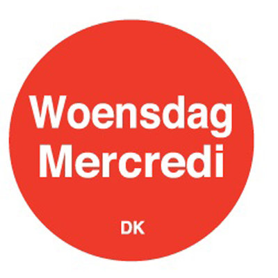 Daymark Permanente sticker woensdag 19 mm 1000/rol