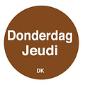 Daymark Permanente sticker donderdag 19 mm 1000/rol