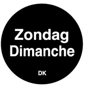 Daymark Permanente sticker zondag 19 mm 1000/rol