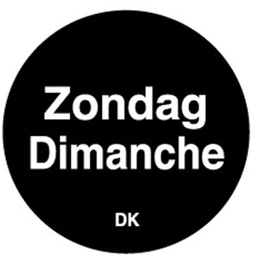 Daymark Permanente sticker zondag 19 mm 1000/rol