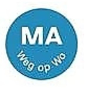 Daymark Perm. sticker 'ma weg op wo' 19 mm 1000/rol