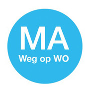 Daymark Afwasb. sticker 'ma weg op wo' 19 mm 500/rol