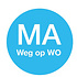 Daymark Afwasb. sticker 'ma weg op wo' 19 mm 500/rol