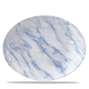 Churchill Servies Horeca Kwaliteit Marble Blue Oval Coupe Bord 31.7 x 25.5cm