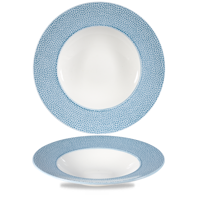 Churchill Servies Horeca Kwaliteit Isla Spinwash Ocean Blue Wide Rim Bowl 28cm 12/box
