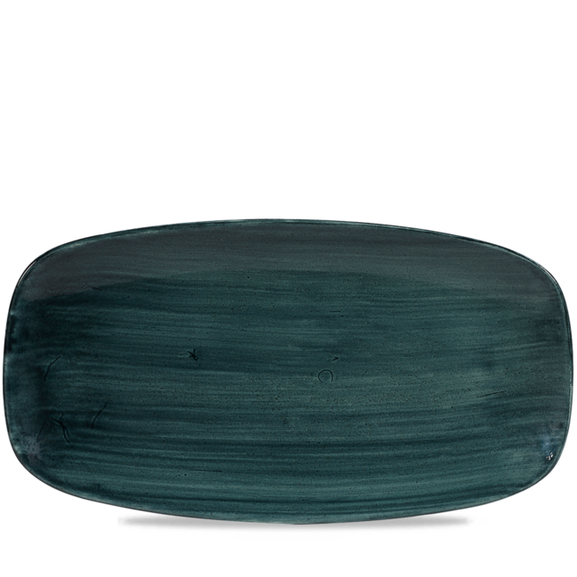 Churchill Servies Horeca Kwaliteit Stonecast Patina Teal Chefs Oblong Plate 35.5x18.9cm 6/box
