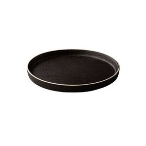 Q Raw Design Bristol zwart tweezijdig bord 17cm opstaande rand