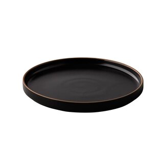 Q Authentic Servies Horeca Kwaliteit Bord Japan laag  zwart 23 cm