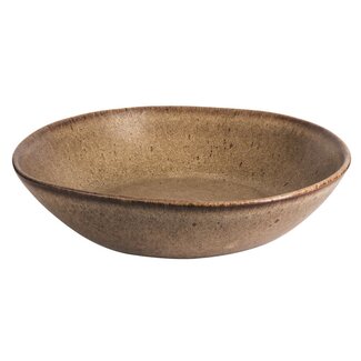 Q Authentic Servies Horeca Kwaliteit Q Authentic Stone Brown pasta/soep bord 22 cm