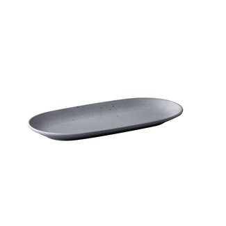 Q Authentic Servies Horeca Kwaliteit Tinto ovale serveerbord mat grijs 30 x 15 cm