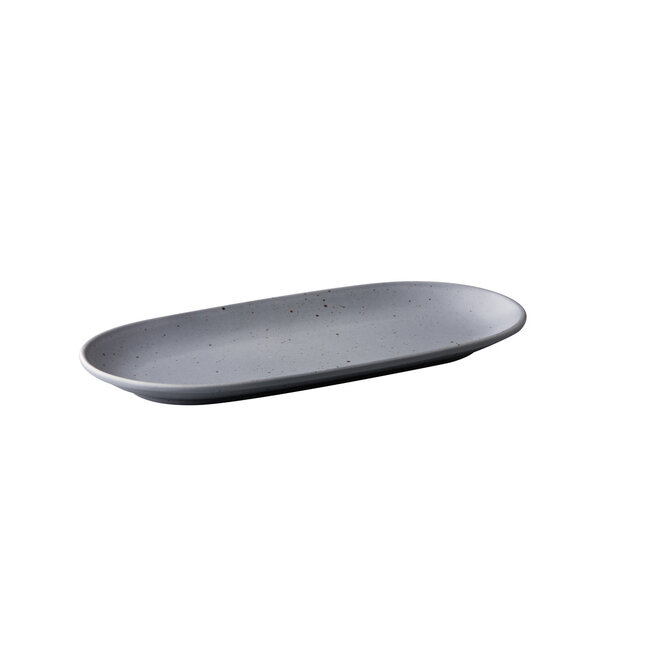 Q Authentic Servies Horeca Kwaliteit Tinto ovale serveerbord mat grijs 30 x 15 cm