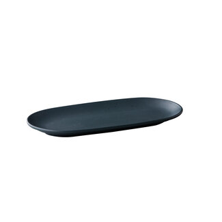 Q Authentic Servies Horeca Kwaliteit Tinto ovale serveerbord donkergrijs 30 x 15 cm
