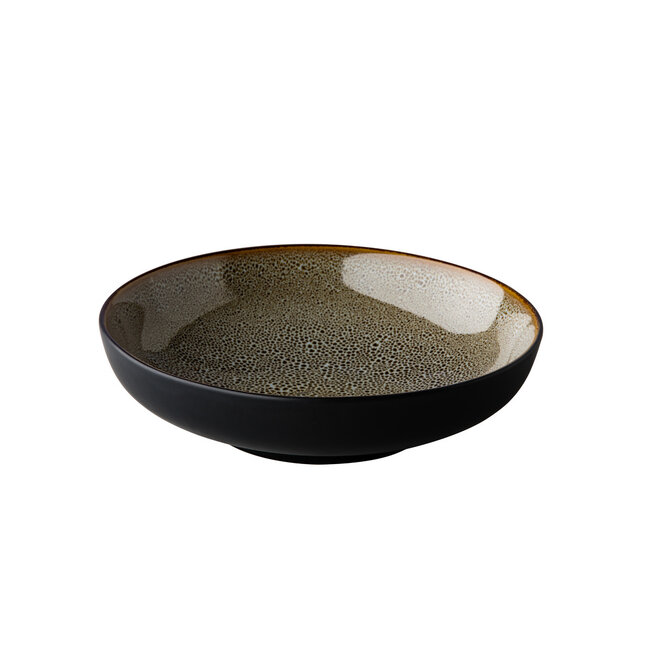 Q Authentic Servies Horeca Kwaliteit Diep Bord Speckle Reactive Grijs 22 cm 12/box