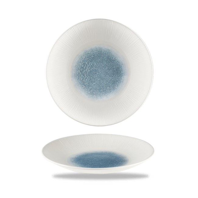 Churchill Servies Horeca Kwaliteit Raku Topaz Blue Bamboo Deep Coupe Plate 25.5cm 12/box