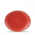 Churchill Stonecast Berry Red Orbit Oval Coupe Bord 19.7cm