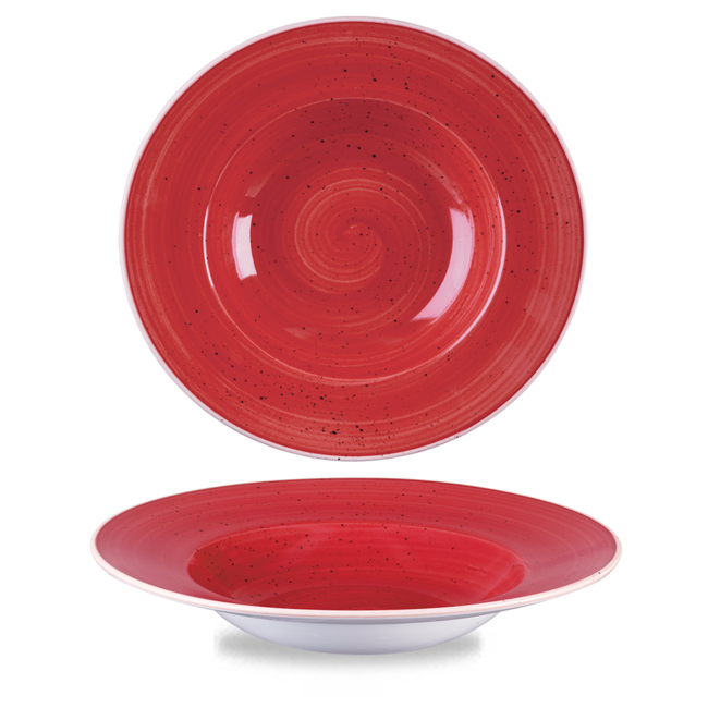 Churchill Servies Horeca Kwaliteit Stonecast Berry Red Profile Wide Rim Bowl L 28cm 12/box