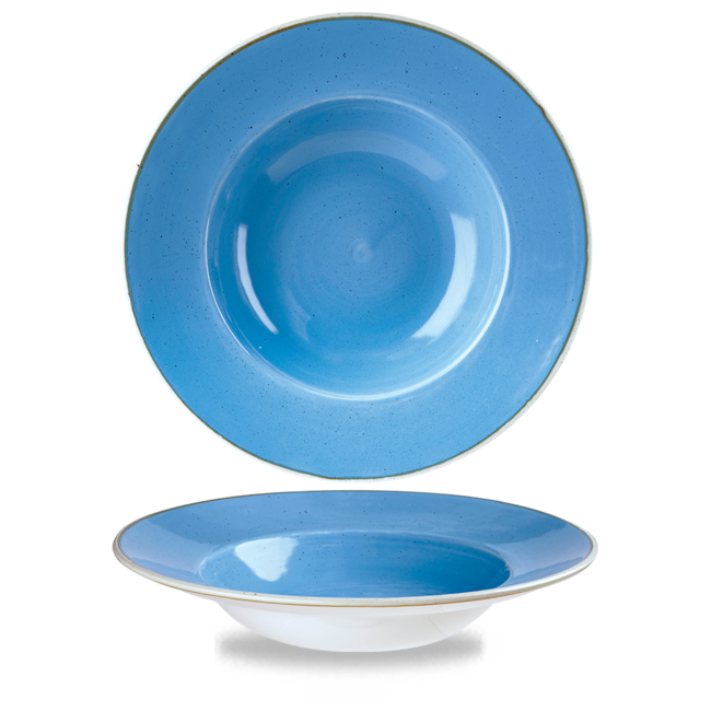 Churchill Servies Horeca Kwaliteit Stonecast Cornflower Blue Profile Wide Rim Bowl Large 27.69c