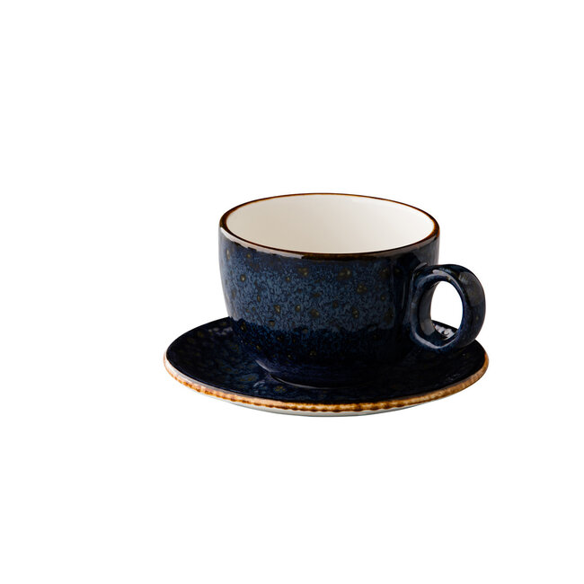 Q Authentic Servies Horeca Kwaliteit Jersey Latte Koffiekop Stapelbaar Blauw 350 ml 6/box