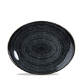 Churchill Servies Horeca Kwaliteit Studio Prints Charcoal Black Orbit Oval Coupe Bord 27cm