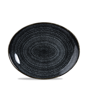 Churchill Servies Horeca Kwaliteit Studio Prints Charcoal Black Orbit Oval Coupe Bord 27cm