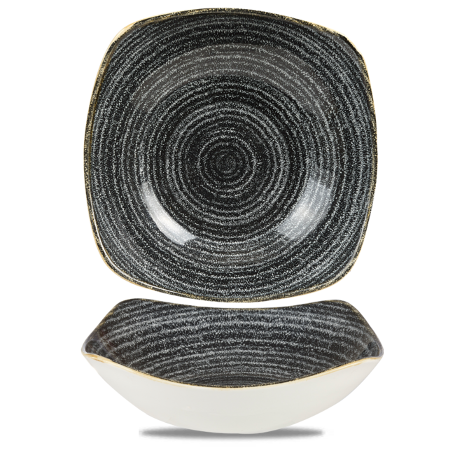 Churchill Servies Horeca Kwaliteit Studio Prints Charcoal Black X Squared Bowl 24cm 12/box