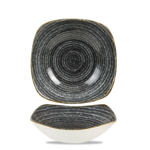 Churchill Studio Prints Charcoal Black Squared Bowl 17.5cm