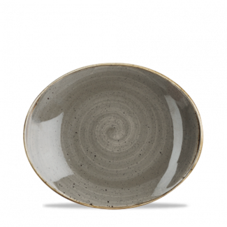 Churchill Servies Horeca Kwaliteit Stonecast Grey Orbit Oval Coupe Bord 19.7cm