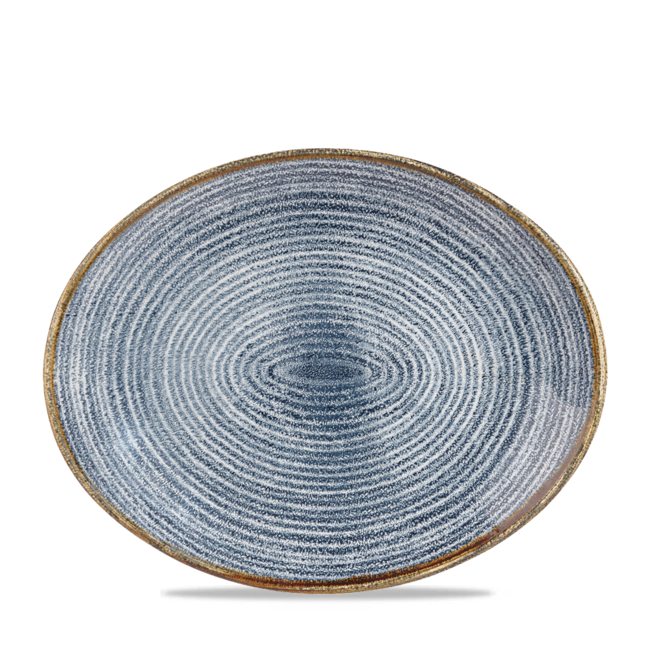Churchill Servies Horeca Kwaliteit Studio Prints Slate Blue Orbit Oval Coupe Plate 32cm 12/box
