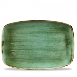 Churchill Servies Horeca Kwaliteit Stonecast Samphire Green Oblong Chefs Bord 34.4cm x 23.4cm